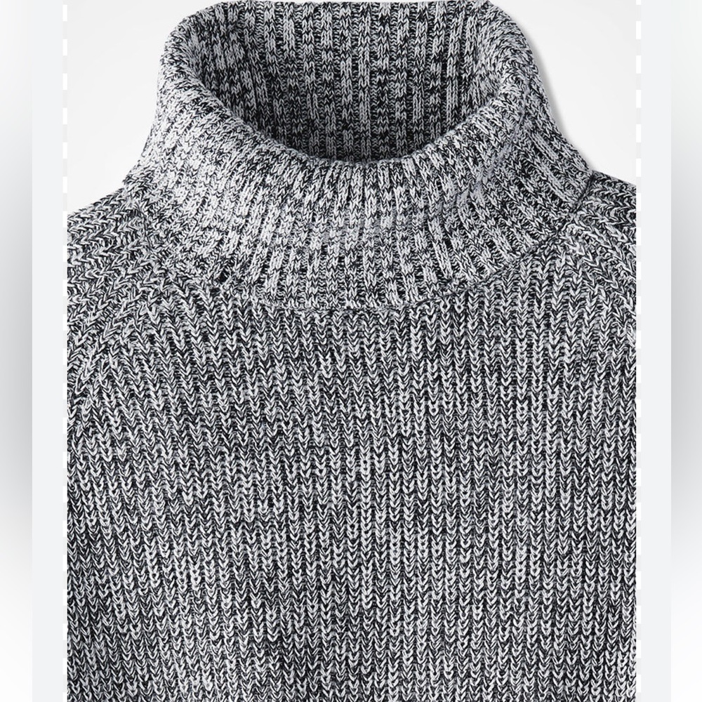 Black and white turtleneck sweater